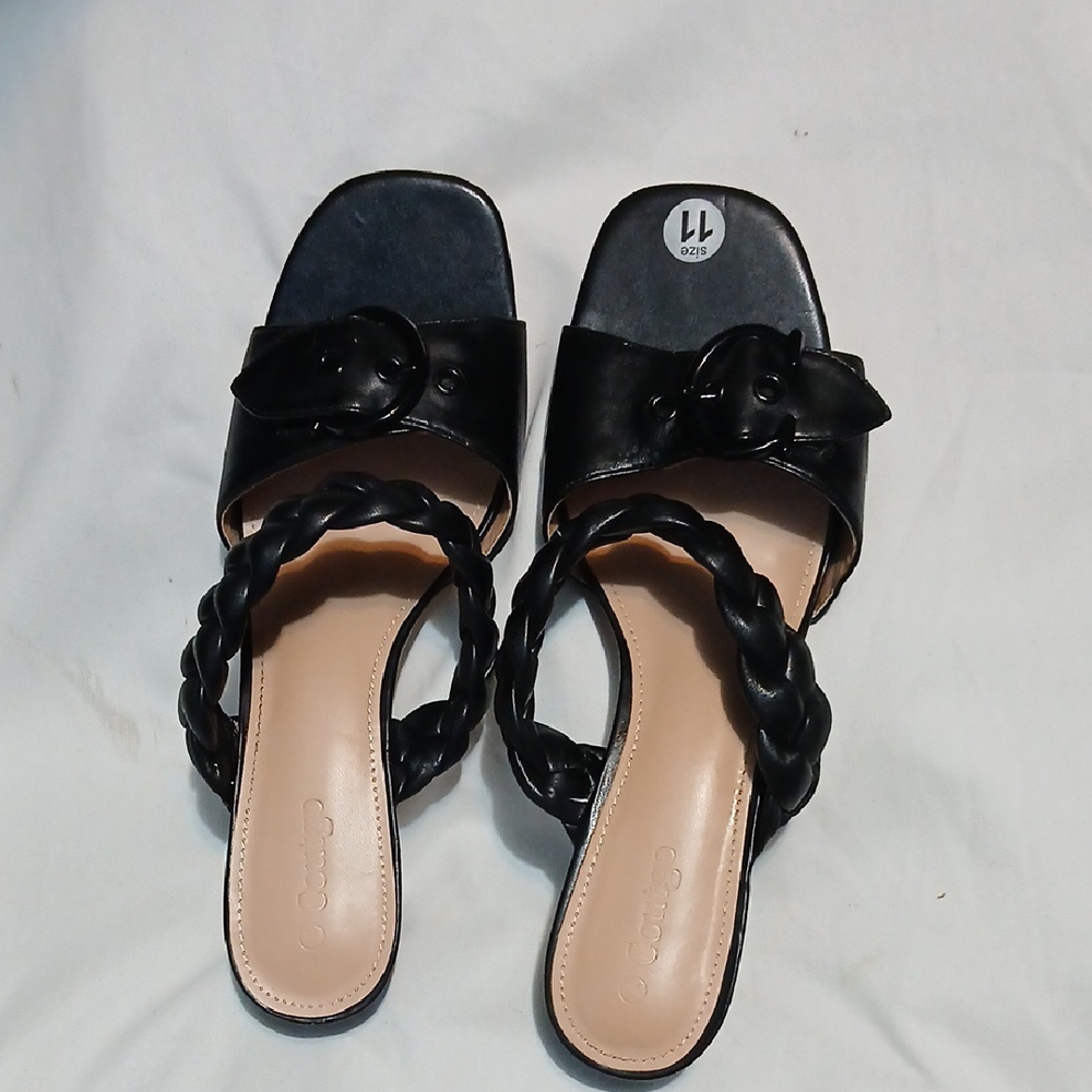 Coutgo Black Braided Women's Heels